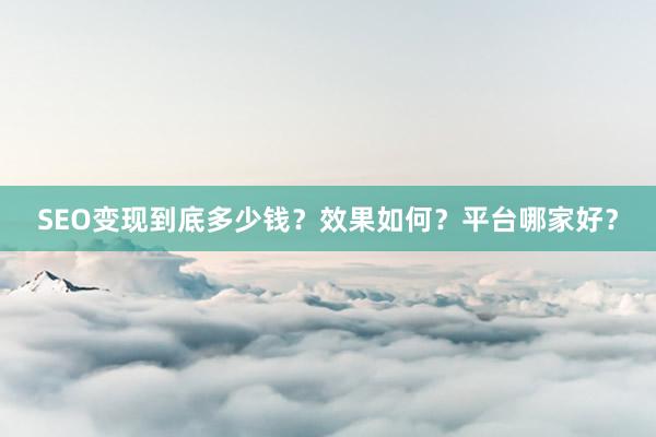 SEO变现到底多少钱？效果如何？平台哪家好？