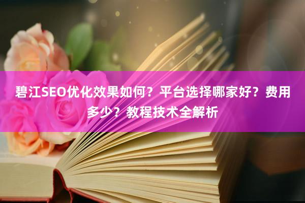 碧江SEO优化效果如何？平台选择哪家好？费用多少？教程技术全解析