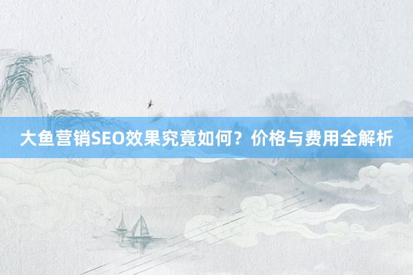 大鱼营销SEO效果究竟如何？价格与费用全解析