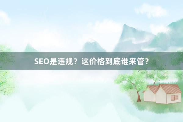 SEO是违规？这价格到底谁来管？