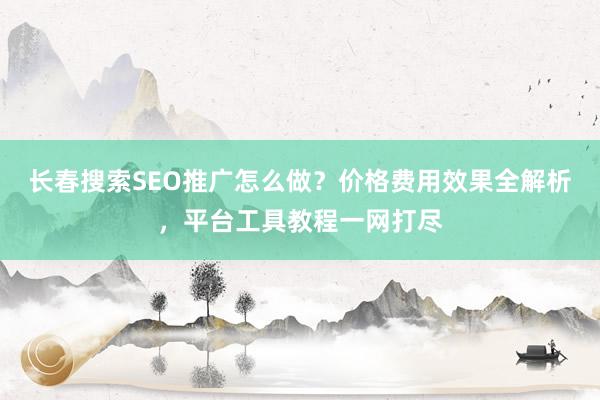 长春搜索SEO推广怎么做？价格费用效果全解析，平台工具教程一网打尽