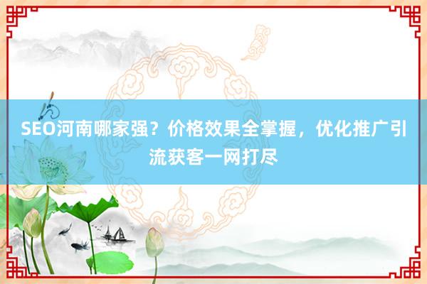 SEO河南哪家强？价格效果全掌握，优化推广引流获客一网打尽