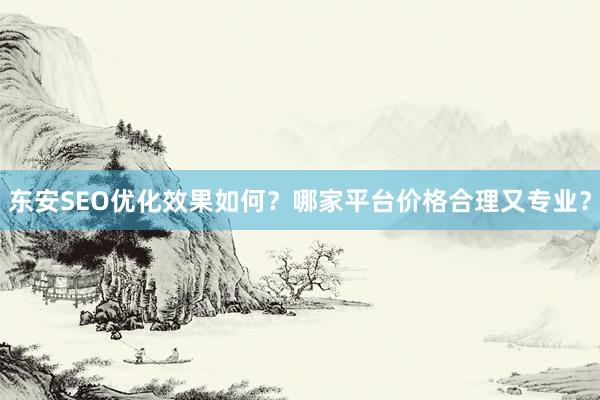 东安SEO优化效果如何？哪家平台价格合理又专业？