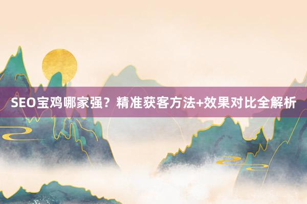 SEO宝鸡哪家强？精准获客方法+效果对比全解析