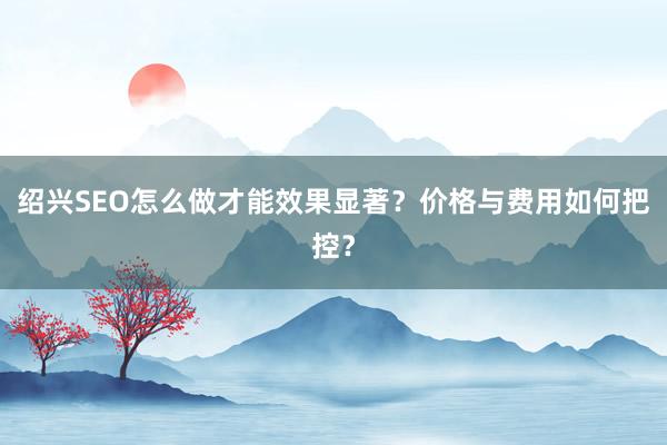 绍兴SEO怎么做才能效果显著？价格与费用如何把控？