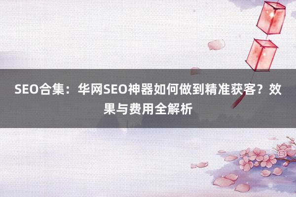 SEO合集：华网SEO神器如何做到精准获客？效果与费用全解析
