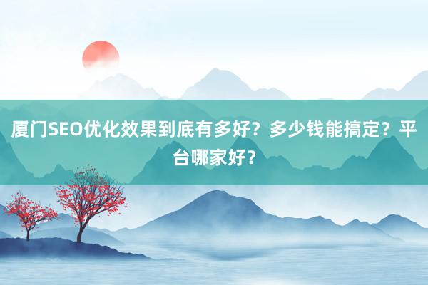 厦门SEO优化效果到底有多好？多少钱能搞定？平台哪家好？