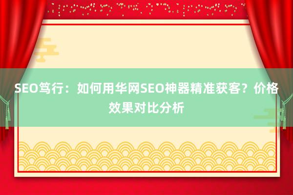 SEO笃行：如何用华网SEO神器精准获客？价格效果对比分析