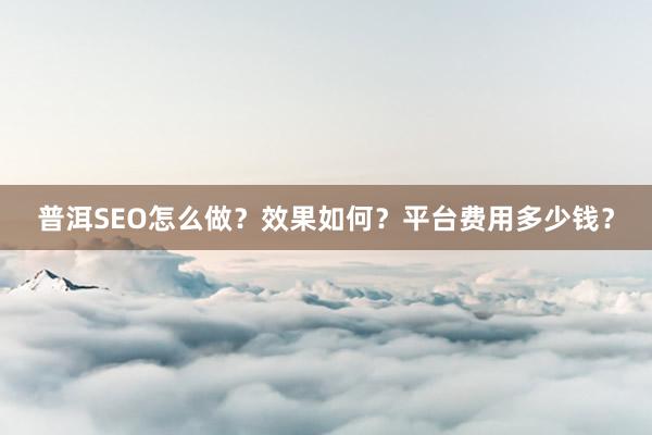 普洱SEO怎么做？效果如何？平台费用多少钱？
