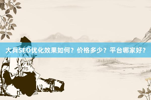 大兵SEO优化效果如何？价格多少？平台哪家好？