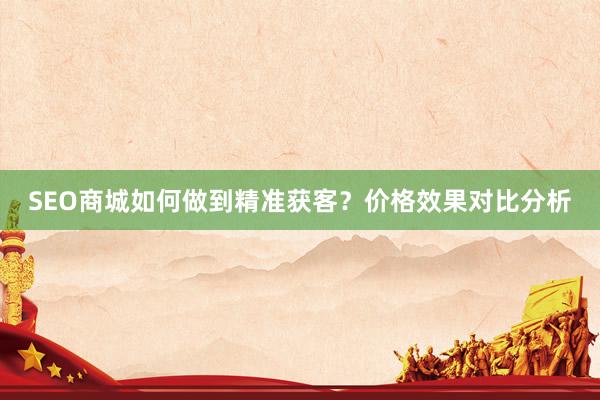SEO商城如何做到精准获客？价格效果对比分析